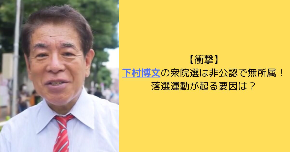 【衝撃】下村博文の衆院選は非公認で無所属!落選運動が起る要因は? | ボンヒカリブログ